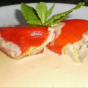 Pimientos caseros rellenos de bacalao