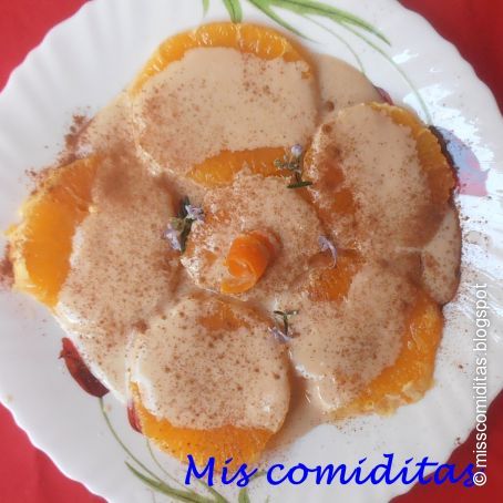 Naranjas con crema de yogurt