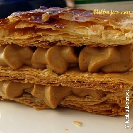 Milhojas con crema de café