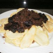 Morcilla matachana con patatas fritas