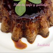 Flan de café y galletas