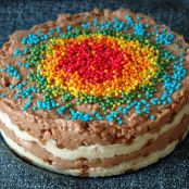 Tarta de galletas y natillas para cumpleaños