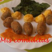 Croquetas de morcilla y patatas duquesa