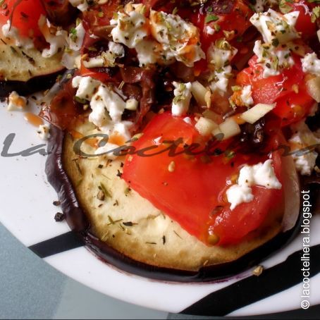 Ensalada templada de berenjena y algas