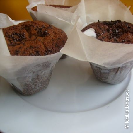 Muffins de chocolate rellenos de Nocilla