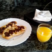 Tostada de plátano con chocolate