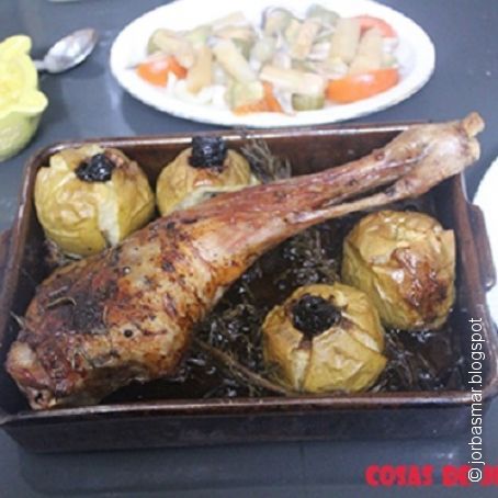 Paletilla de cordero con manzanas