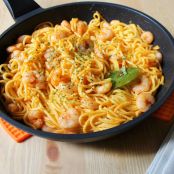 Spaghetti con gambas y chili dulce - Paso 5