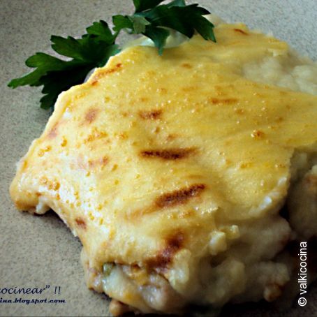 Pastel de carne picada y puré de patatas