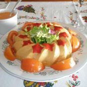 Pastel de bacalao, gambas y mejillones al microondas