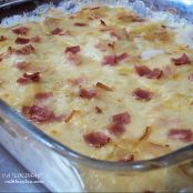 Patatas al gratén con queso y bacon