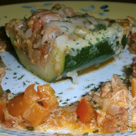 Calabacines rellenos gratinados