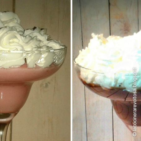 Dalkys caseros de chocolate y de fresa sin lactosa en microondas