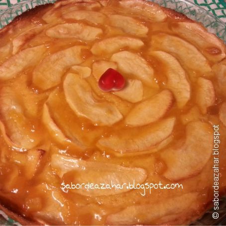 Tarta de manzana con flan