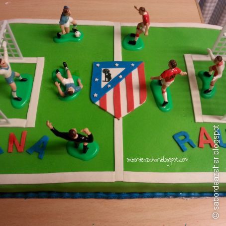 Tarta fondant Atlético de Madrid