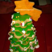 Árbol de Navidad de galletas cubiertas de fondant - Paso 4