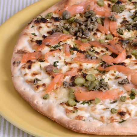 Pizza de trucha ahumada