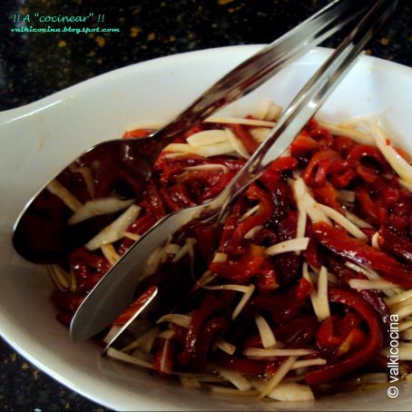 Ensalada de pimientos asados en carmela
