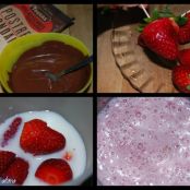 Batido de fresa y fresas bañadas de chocolate - Paso 1