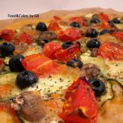 Pizza de calabacín, tomates y champiñones (Thermomix y tradicional)