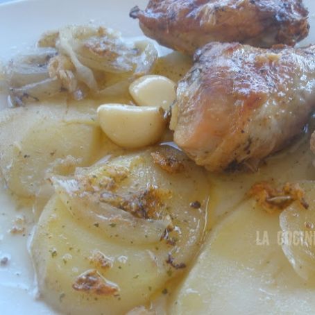 Pollo al horno con papas