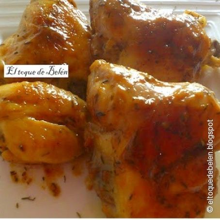 POLLO A LA CERVEZA CON AROMA DE TOMILLO