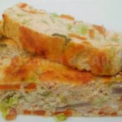 Pudin de verduras y langostinos