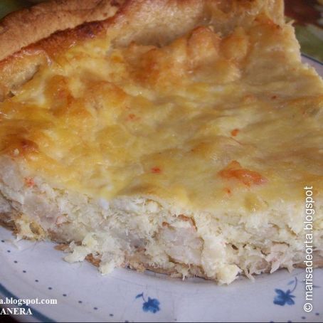 Quiché de bacalao y gambas