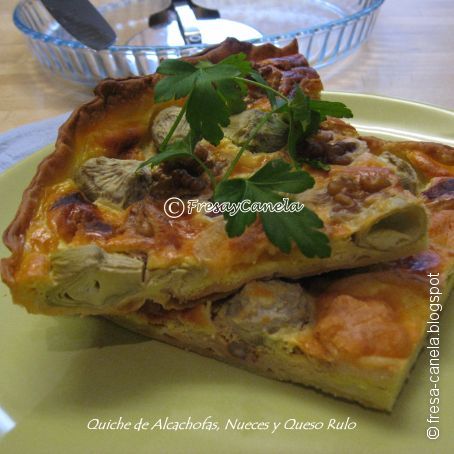 Quiche de Alcachofas, Nueces y Queso Rulo