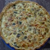 Quiche de puerros y champiñoes