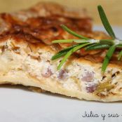 Quiche de puerros y jamón