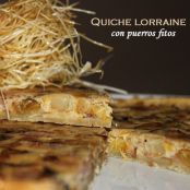 Quiche lorraine clásica con puerros fritos