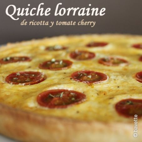 Quiche lorraine de queso Ricotta y tomate cherry