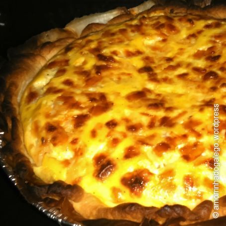 Quiche de lacón, setas y mozzarella