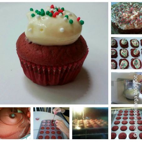 Mini cupcakes de terciopelo rojo