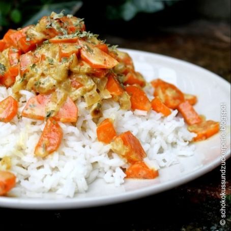 Arroz con curry de zanahoria