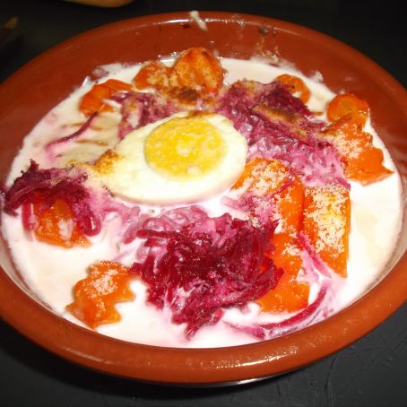 Remolacha con zanahoria y nata