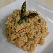 Risotto con espárragos y salmón ahumado