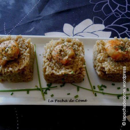 Risotto de langostinos con thermomix