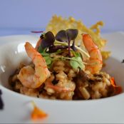 Risotto de setas y langostinos