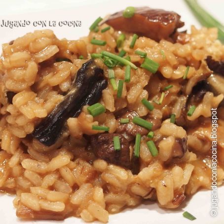 Risotto de setas deshidratadas paso a paso