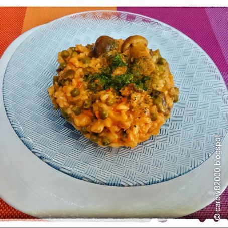 Risotto de setas variadas y verduras