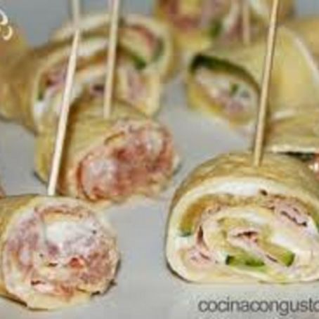 Rollitos de jamón y tortilla