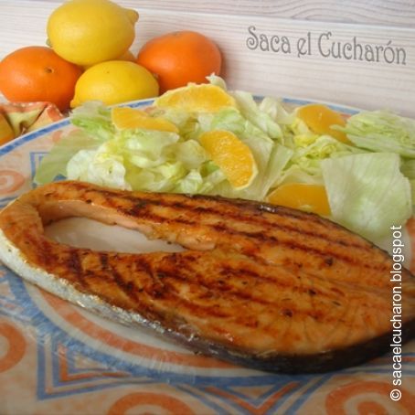 Salmón con glaseado de miel cítricos