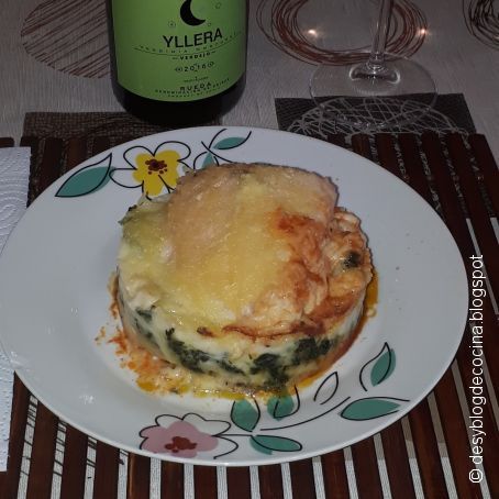 Salmón sobre cama de patatas