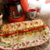 Pastel de pan de molde con atún