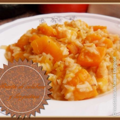 Rissoto de calabaza y gambas