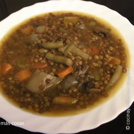 Lentejas estofadas converduras