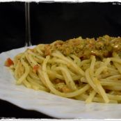 Espaguetis al pesto siciliano