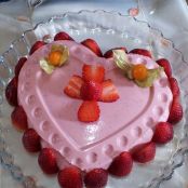 Corazón de semifrío de fresas